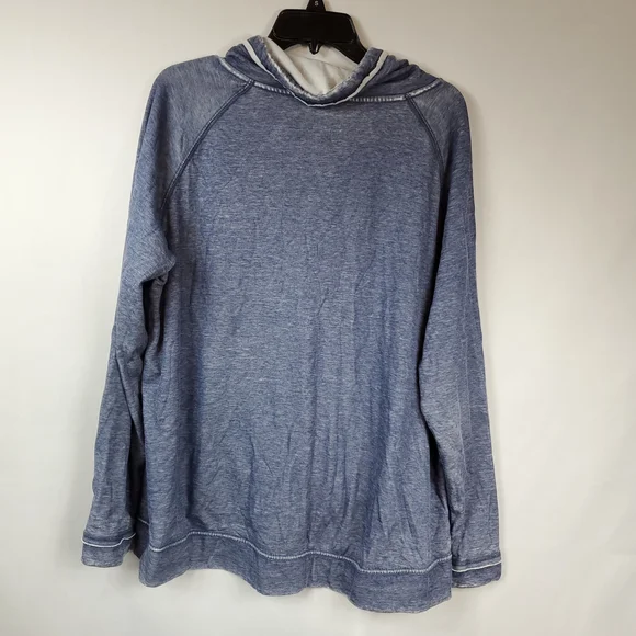 Green Tea Womens Cowl Neck Long Slv Blue/Grey Sweatshirt XXL - Picture 11 of 13